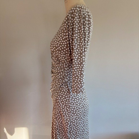 Mare Blu St Tropez, Beige/Grey White Polka Dot Dress - Picture 3 of 6
